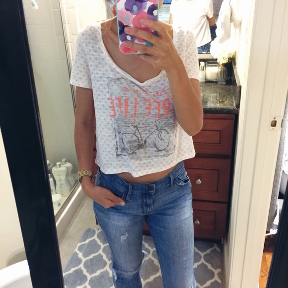 Super cute pink polka dot graphic tee