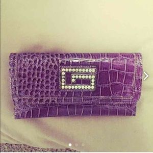 Guess wallet purple in patent leather