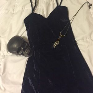 Blue Velvet Dress