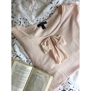 LIKE NEW J. Crew Pale Pink Bow Shirt