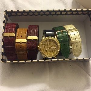 One watch face with interchangeable bands