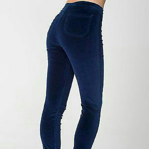 AA Velvet Easy Jeans in Navy Blue
