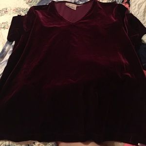 Wine red velvet shirt