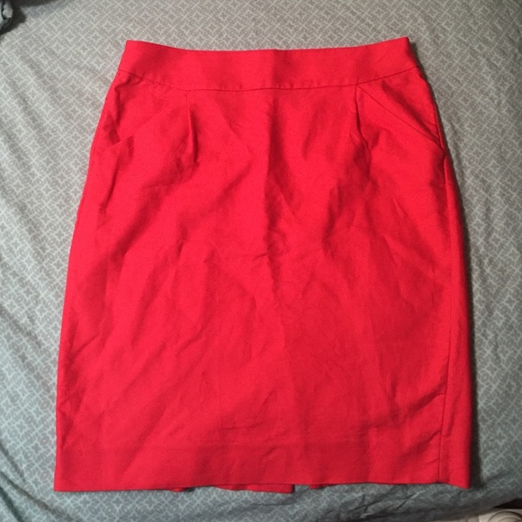 J Crew pencil skirt bright coral