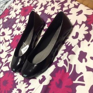 Black leather flats from Payless