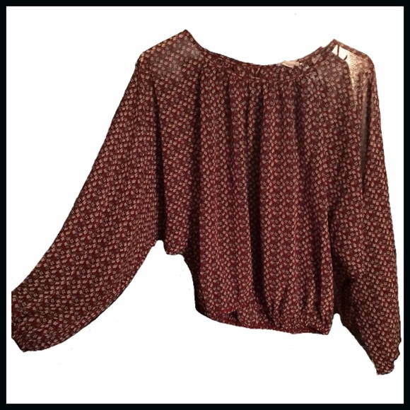 Batwing Floral Chiffon Top - Picture 2 of 2