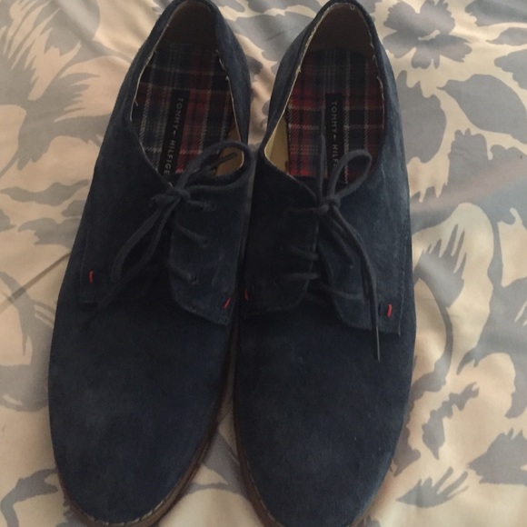 Tommy Hilfiger blue suede