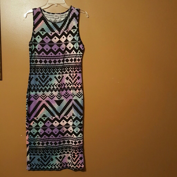 ASOS tribal midi fitted dress