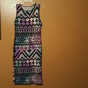 ASOS tribal midi fitted dress