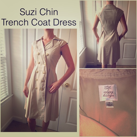 Trench Coat Dress by Suzi Chin for Maggy Boutique