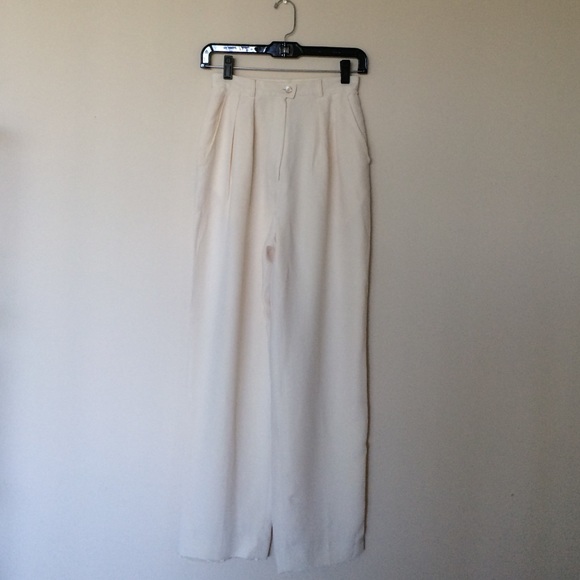 Vintage High-waisted Silk Trouser Pants