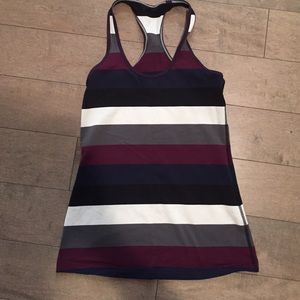 Striped cool racer back tank