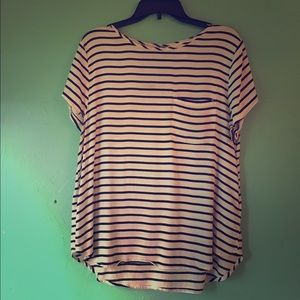 Striped blacked and white top
