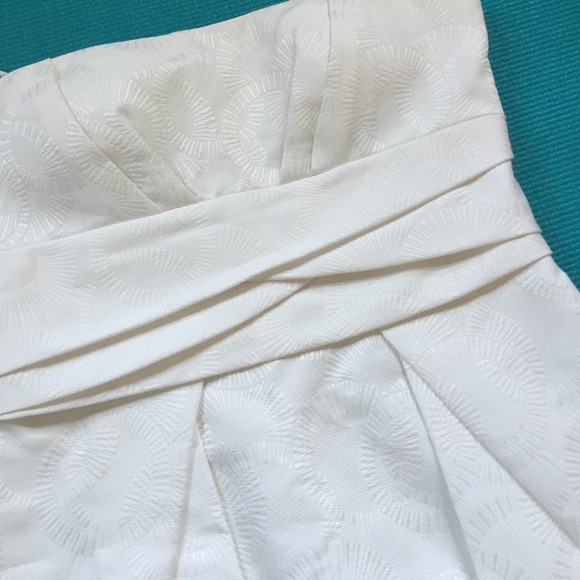 Max and Cleo white strapless dress