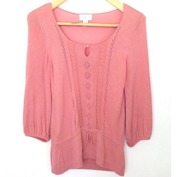 Ann Taylor Loft Key Hole Knit Top - Picture 2 of 4