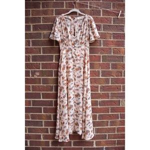 NWOT Wonderment Light Pink Floral Maxi Dress Sz M