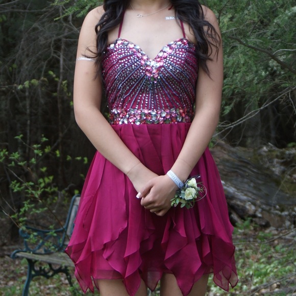 Sherri Hill Strapless Short Beaded Dress 1931 - Picture 1 of 4