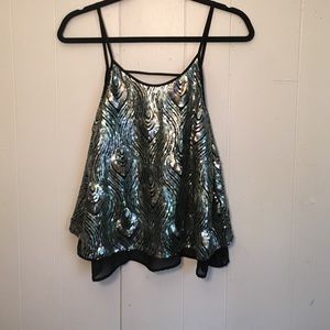 Sequin open back top!