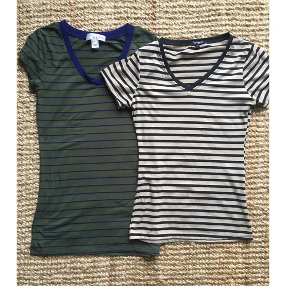 Bundle of 2 Casual Striped V Necks.