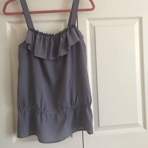LOFT ruffled lavender/blue tank
