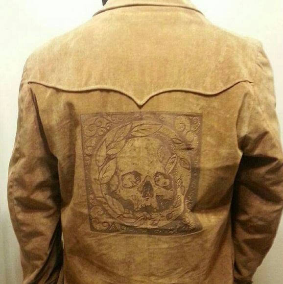 Vintage velvet coat with branded skull - Picture 1 of 4