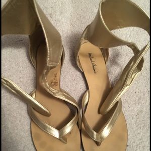 Michael Antonio Gold Tie Sandals