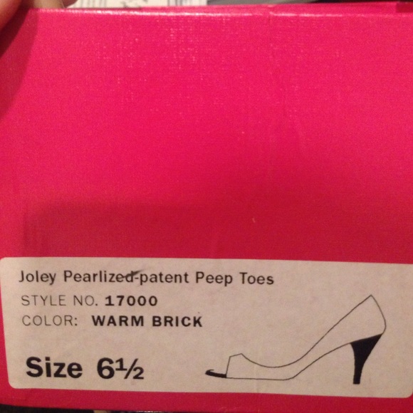 J.Crew Joley pearlized patent peep toe -warm brick - Picture 4 of 4