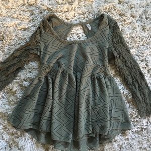 NWOT Free People Gracie Lace Tee