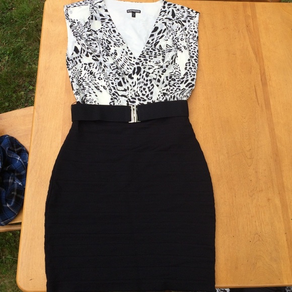 Black and white cheetah print dress