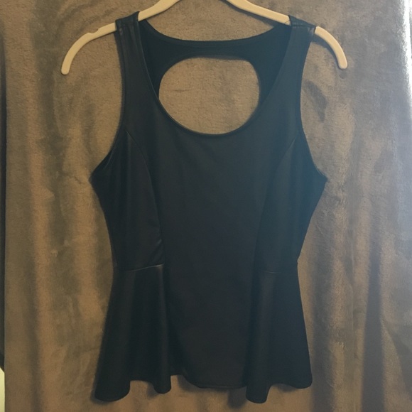 Pleather peplum top