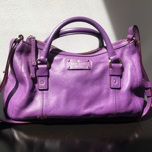 Purple grain leather Kate Spade satchel