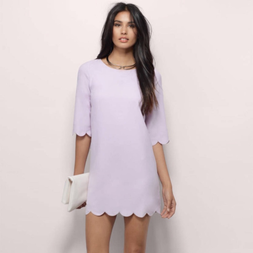 NWT Tobi Lilac Scalloped Dress