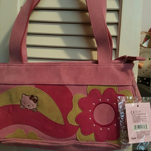 Hello kitty 30th anniversary suede purse