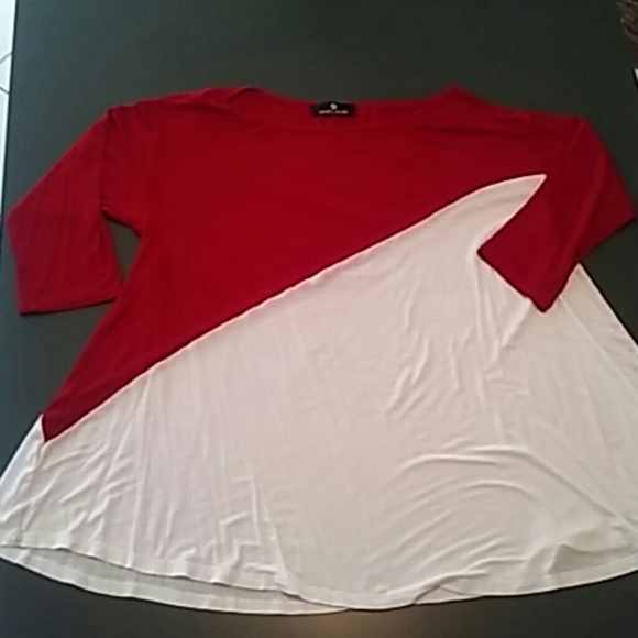 Three Quarter Sleeve Color Block Top