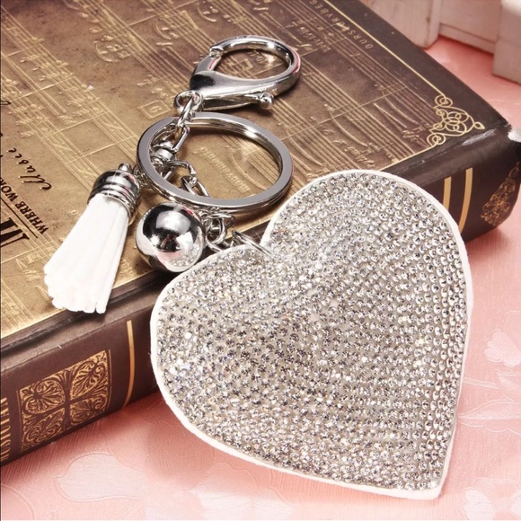 Loop Key Charm Rhinestone Accessories | Silver Rhinestone Key Chain Bag Charm | Poshmark