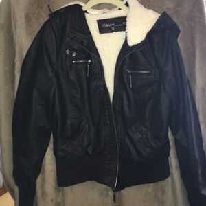 faux leather coat