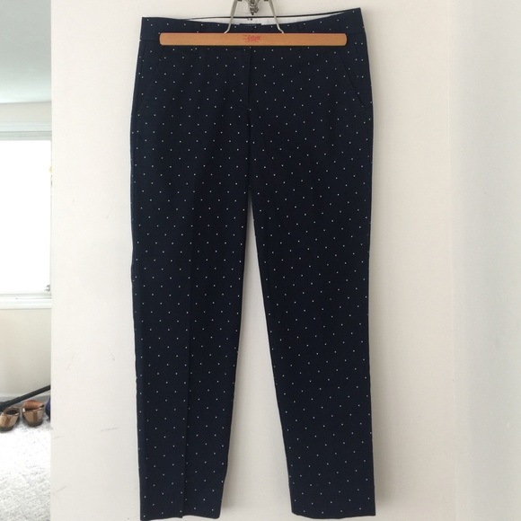J.Crew polka dot ankle skimmer city fit pants