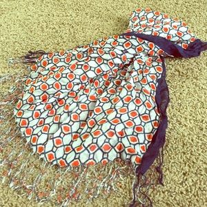 orange, blue & white scarf/shawl