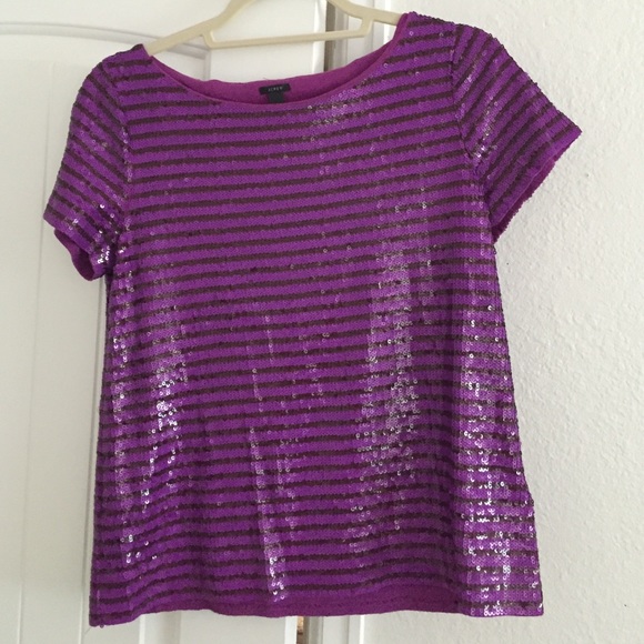 J. Crew Sequined Boatneck Tee