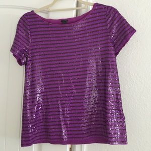 J. Crew Sequined Boatneck Tee
