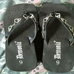 Demonia handcuff platform sandals