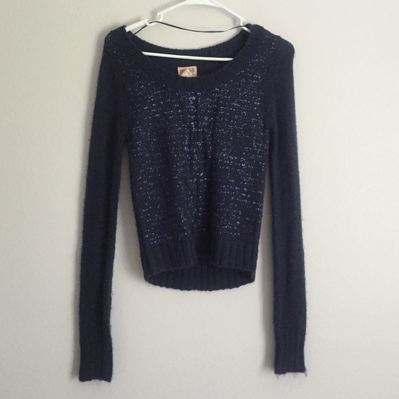 Navy cropped sweater