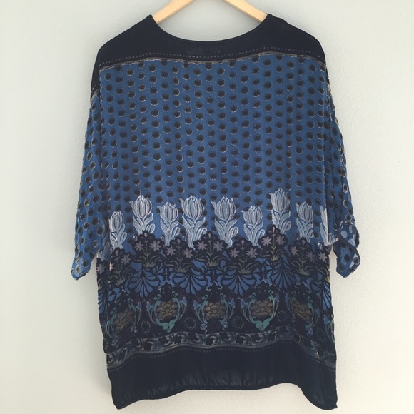 Zara 1940s velvet print top/tunic