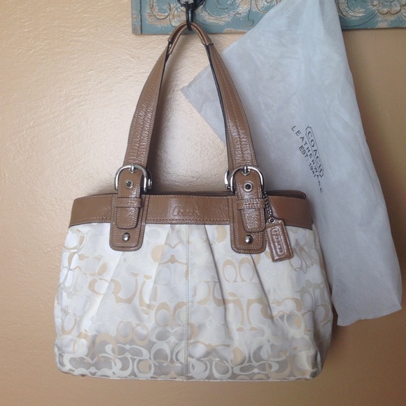 Coach signature fabric shoulder bag
