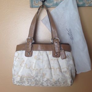 Coach signature fabric shoulder bag