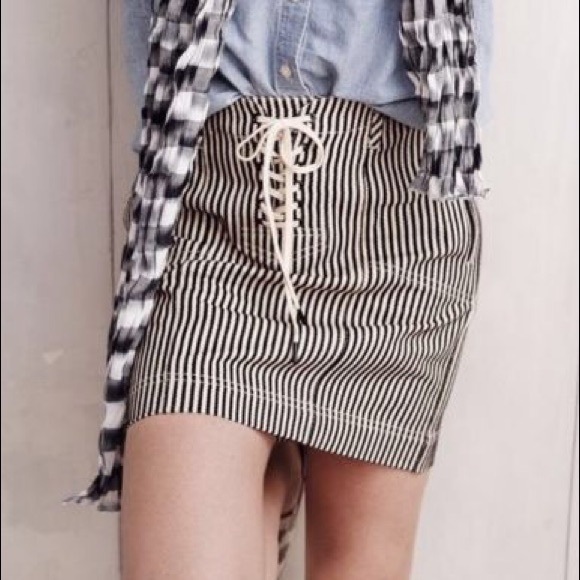 Madewell Dresses & Skirts - Madewell Striped Lace-Up Skirt