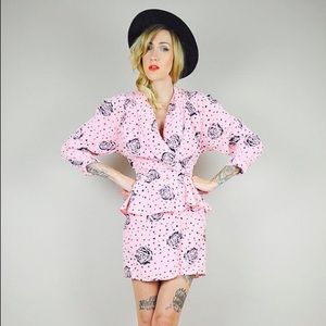 ‼️FINAL PRICE‼️ NOIROHIO PEPLUM 80s ROSE DRESS