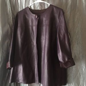 Reversible leather and snakeskin jacket