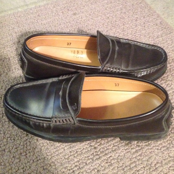 Tods black loafers
