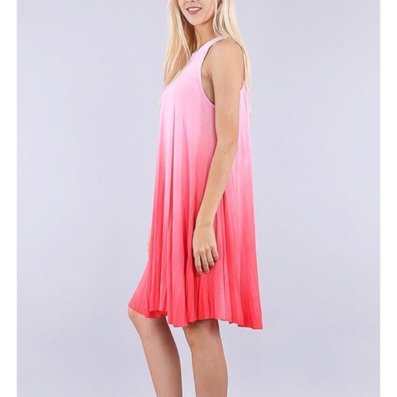 Cute pink ombré boho swing halter sundress from Key chic's ...